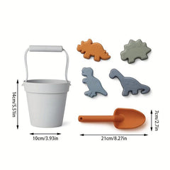 Dino Silicone Beach Toys for Sand Bucket Shoveling & Bath Time