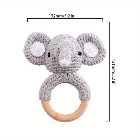 Baby Teether Music Rattles For Kids Elephant Giraffe Ring
