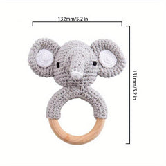 Baby Teether Music Rattles For Kids Elephant Giraffe Ring