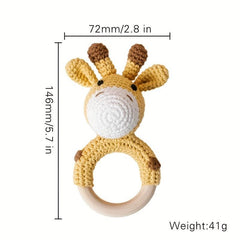 Baby Teether Music Rattles For Kids Elephant Giraffe Ring