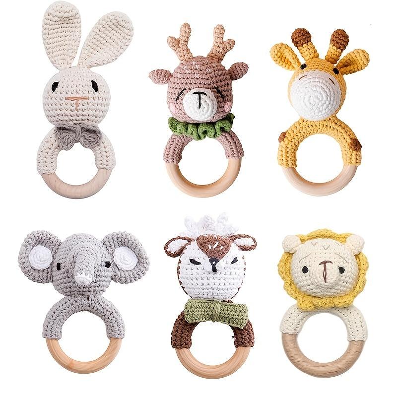 Baby Teether Music Rattles For Kids Elephant Giraffe Ring