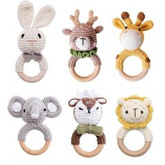 Baby Teether Music Rattles For Kids Elephant Giraffe Ring