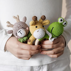 Baby Teether Music Rattles For Kids Elephant Giraffe Ring