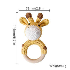 Baby Teether Music Rattles For Kids Elephant Giraffe Ring