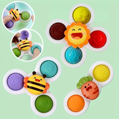 3pcs Toddler Bathroom Suction Cup Rotating Toys for Early Learners