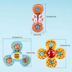 3pcs Suction Cup Spinner Toys For Baby Sensory Learning Bath Toys
