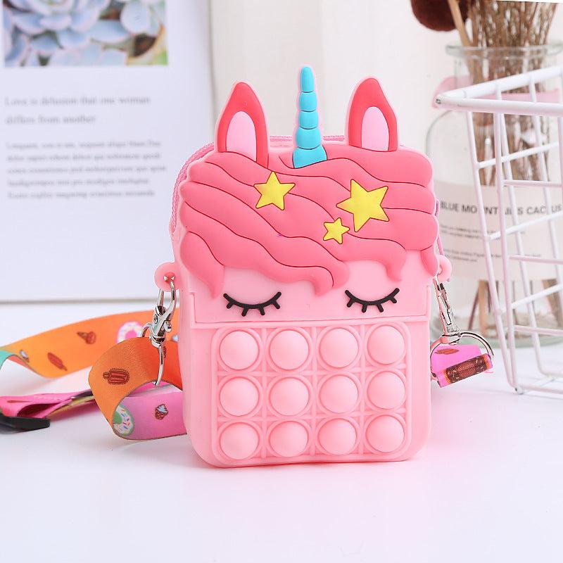Girls Unicorn Bubble Bag Stress Release Shoulder Mini Handbag