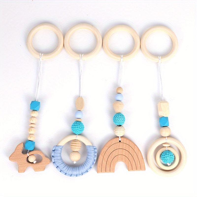 4pcs Baby Fitness Rack Pendants Toy Set with Teething Ring