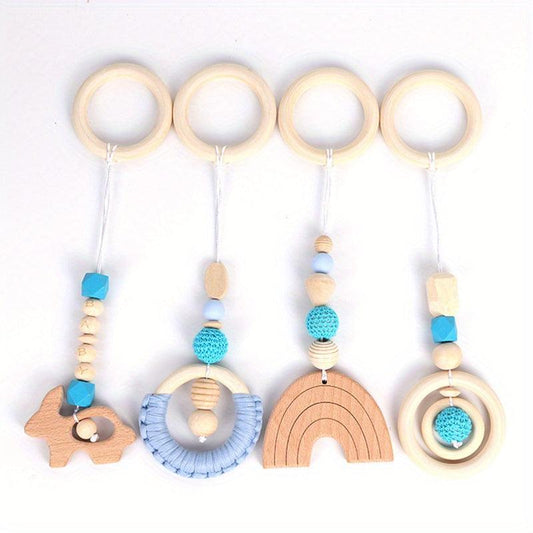 4pcs Baby Fitness Rack Pendants Toy Set with Teething Ring
