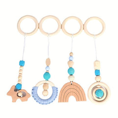 4pcs Baby Fitness Rack Pendants Toy Set with Teething Ring