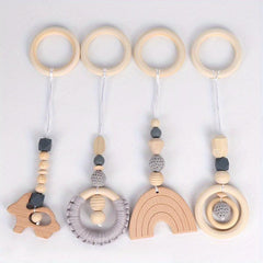 4pcs Baby Fitness Rack Pendants Toy Set with Teething Ring