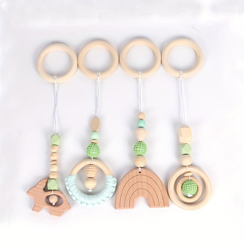 4pcs Baby Fitness Rack Pendants Toy Set with Teething Ring