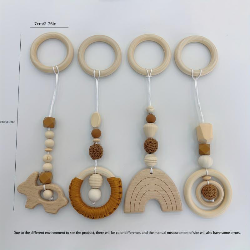 4pcs Baby Fitness Rack Pendants Toy Set with Teething Ring