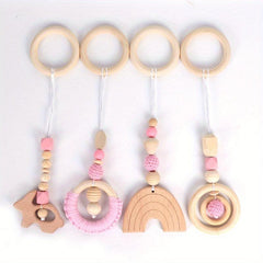4pcs Baby Fitness Rack Pendants Toy Set with Teething Ring