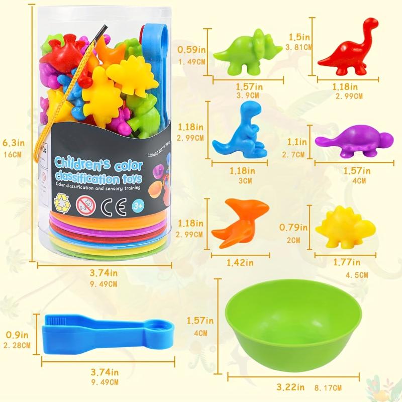 Colorful Dinosaur Counting Toys for Montessori Math Education