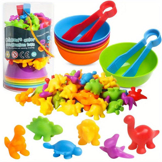 Colorful Dinosaur Counting Toys for Montessori Math Education