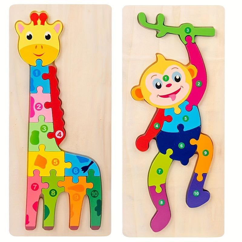 Wooden 3D Puzzles for Infants Age 1-3