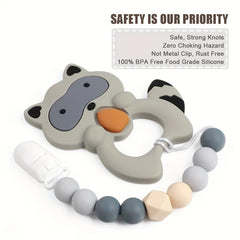 2pcs BPA Silicone Pacifier Clips Baby Teether Holders & Kids Chewing Shower
