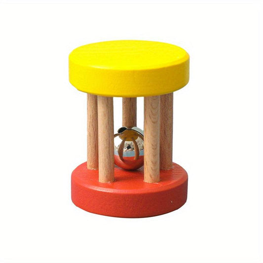 Wooden Baby Rattle Toys Sound Cartoon Comfort Bell Toys