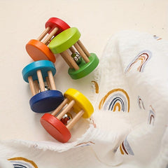 Wooden Baby Rattle Toys Sound Cartoon Comfort Bell Toys