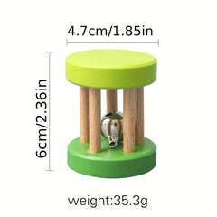 Wooden Baby Rattle Toys Sound Cartoon Comfort Bell Toys