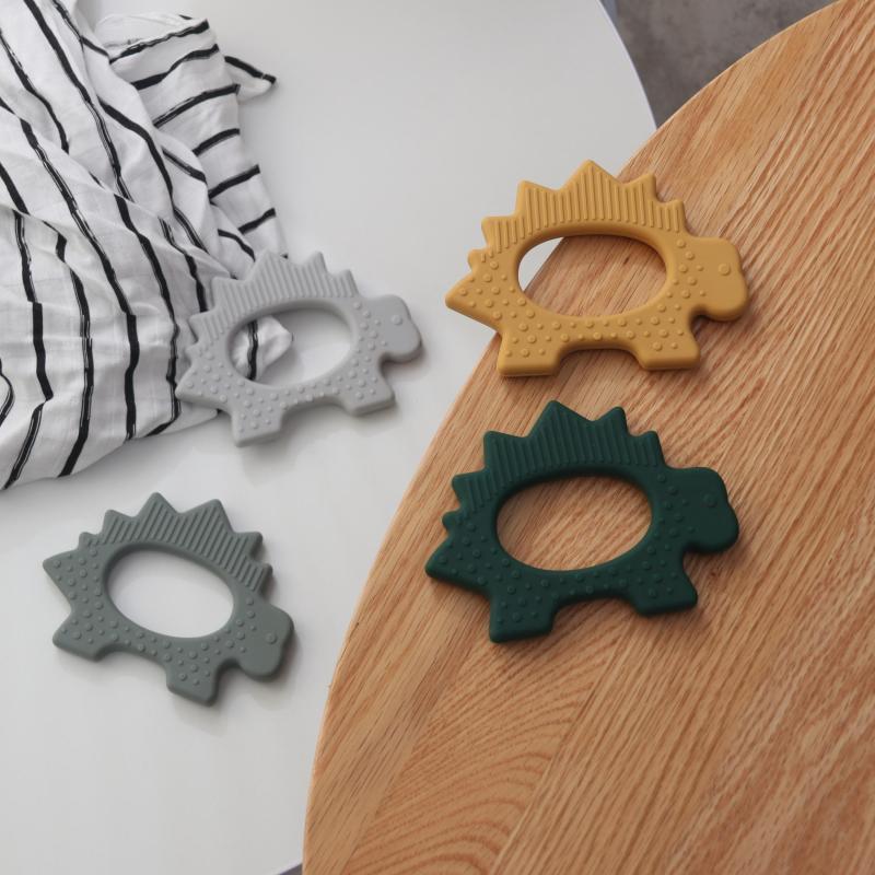 Baby Safe Silicone Dinosaur Teether for Soothing Gums