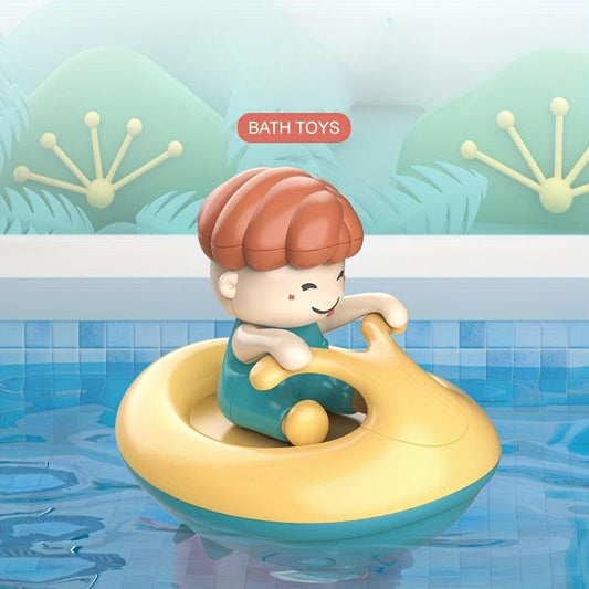 Kids Bath Toys Water Chain Boat Yacht Clockwork Play Water Beach Toys