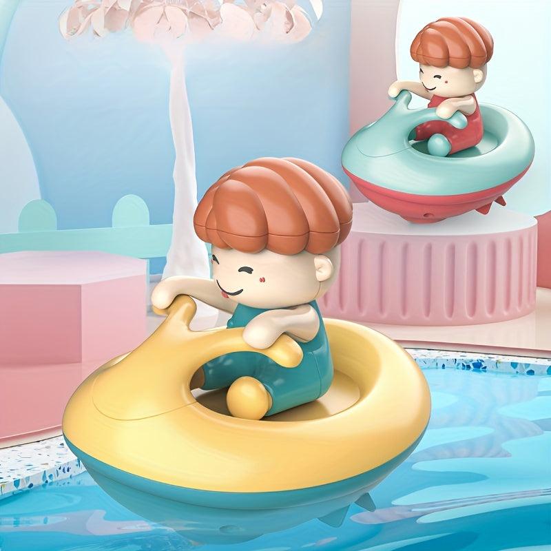 Kids Bath Toys Water Chain Boat Yacht Clockwork Play Water Beach Toys