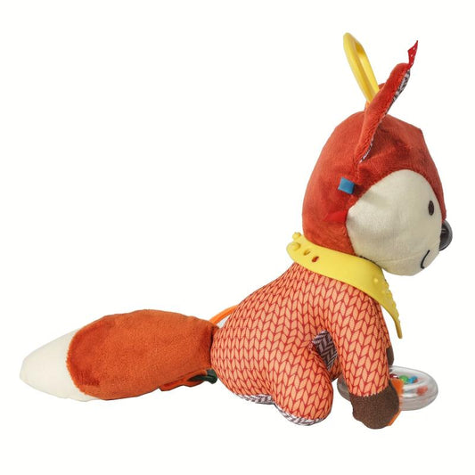 Fox Teether Sensory Rattle Toy BPA Silicone Soft Crinkle Sounds