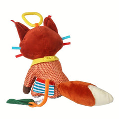 Fox Teether Sensory Rattle Toy BPA Silicone Soft Crinkle Sounds