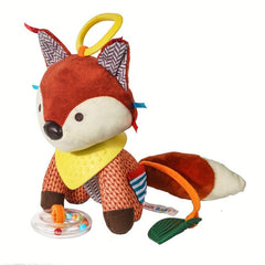 Fox Teether Sensory Rattle Toy BPA Silicone Soft Crinkle Sounds