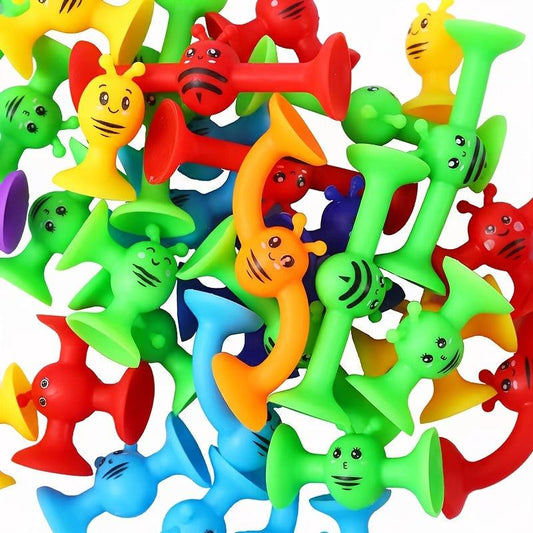 38pcs Suction Cup Building Toy Set for Kids, Silicone Sucker Bath Toy Set
