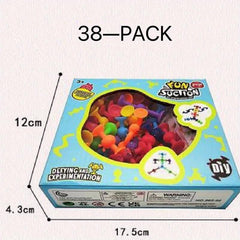 38pcs Suction Cup Building Toy Set for Kids, Silicone Sucker Bath Toy Set