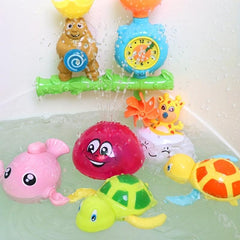 Turtle Wind Up Water Play Set for Kids Bath Time
