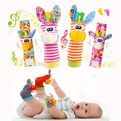 4pcs Baby Wrist Rattles Foot Finder Toys Set Toddler Rattle Sock Arm Hand Bracel