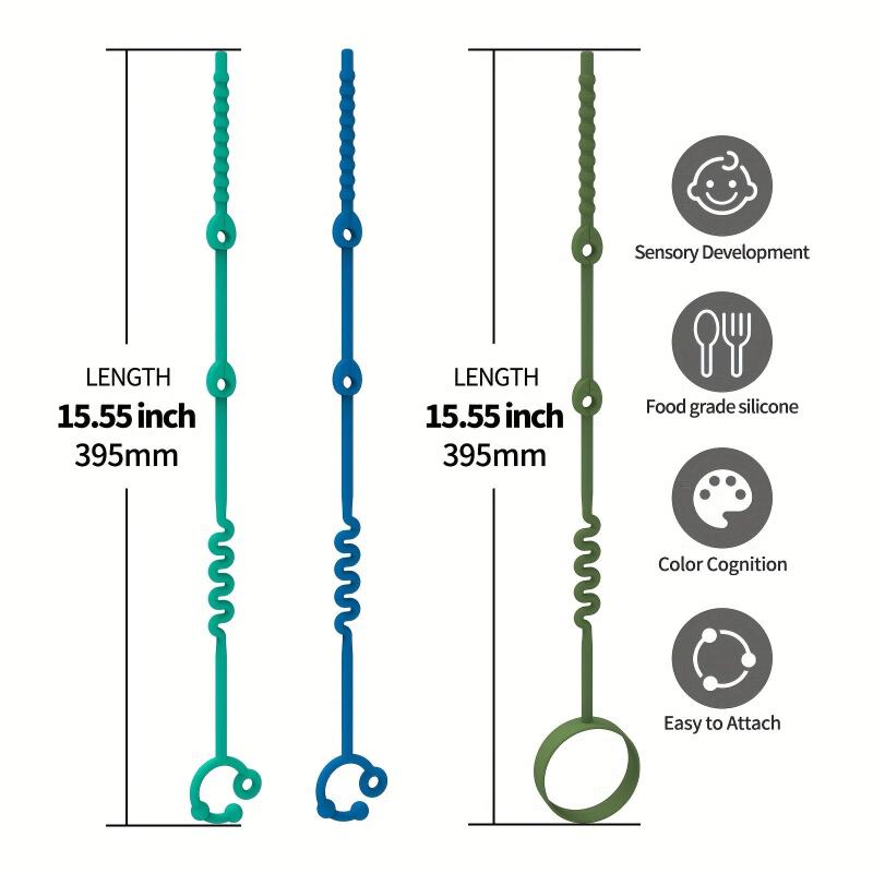 3pcs Toy Safety Straps Silicone Pacifier Clips