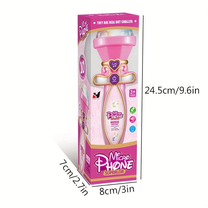 Kids Handheld Microphone with Colorful Lights - Gift for Girls