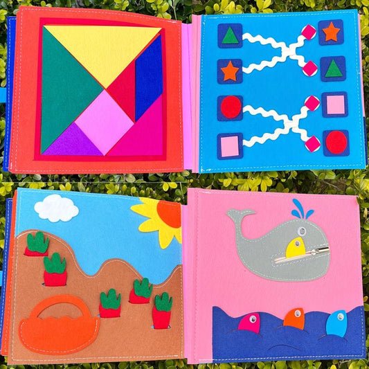 Washable Toddlers Busy Board 3D Baby Story Cloth Book Learning Education