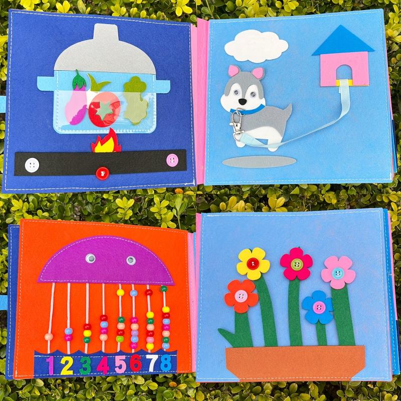 Washable Toddlers Busy Board 3D Baby Story Cloth Book Learning Education