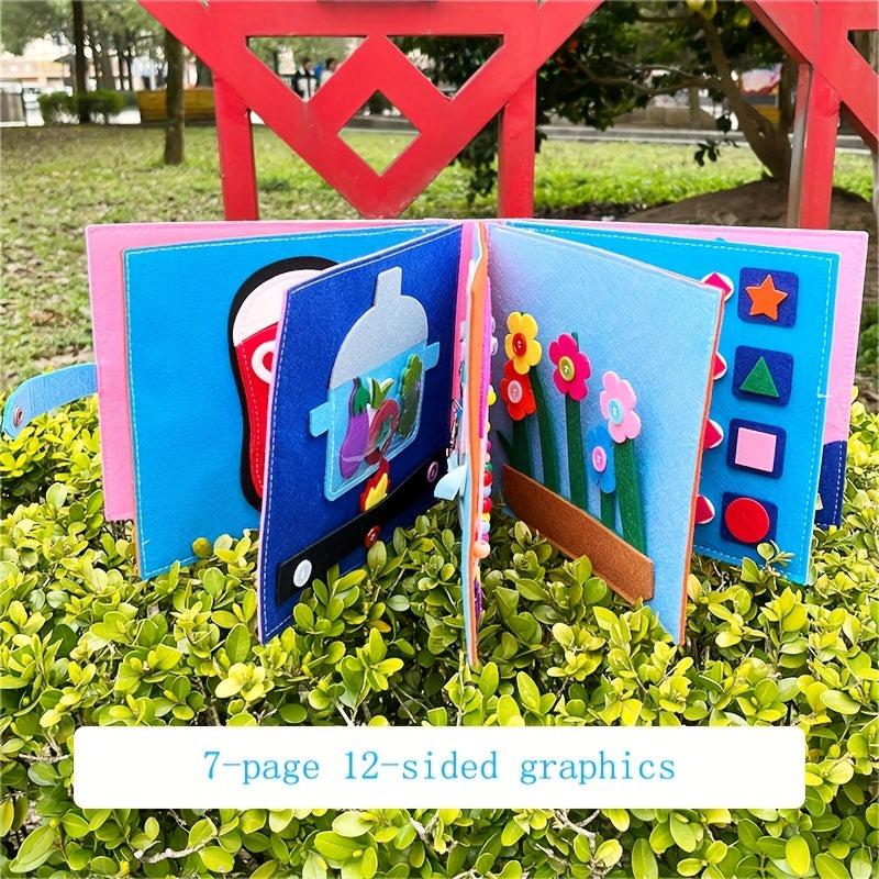 Washable Toddlers Busy Board 3D Baby Story Cloth Book Learning Education