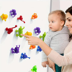 12 Pcs Animal Shape Silicone Suction Sensory Toys for Window and Bathtub