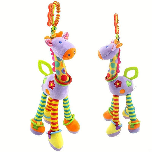 Cute Giraffe Baby Toy for 0-1 Year Olds Plush Comfort Safety Bell Rattle