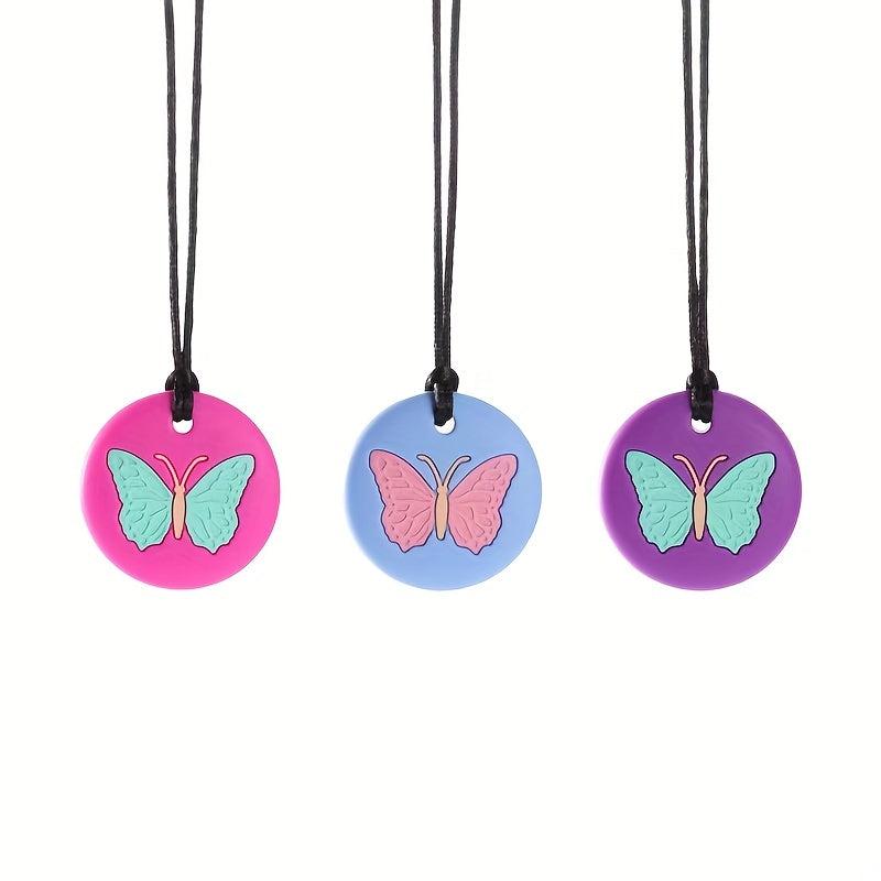 Butterfly Silicone Chew Pendant Teething Sensory Necklace