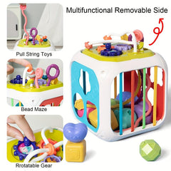 Activity Cube Baby Toys 6 12 18 Months Pull String Shape Sorter Xylophone