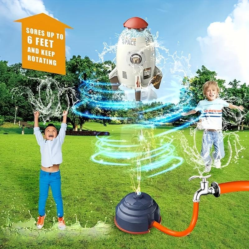 Sprinkler Water Spray Rocket Toy for Outdoor Summer Fun