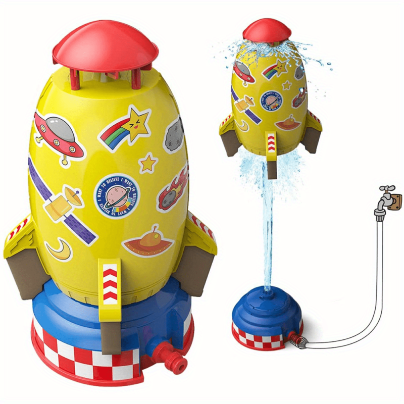 Sprinkler Water Spray Rocket Toy for Outdoor Summer Fun