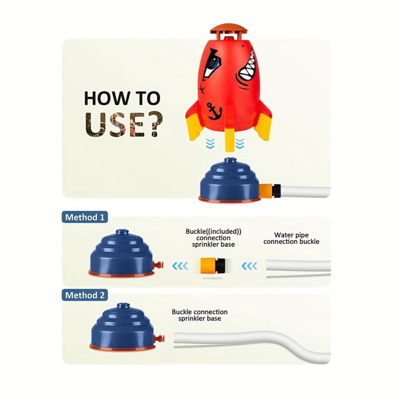 Sprinkler Water Spray Rocket Toy for Outdoor Summer Fun