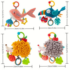 Baby Car Stroller Rattle Toy Hanging Stuffed Animal Plush Ring
