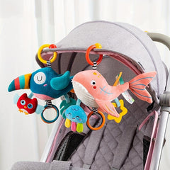 Baby Car Stroller Rattle Toy Hanging Stuffed Animal Plush Ring