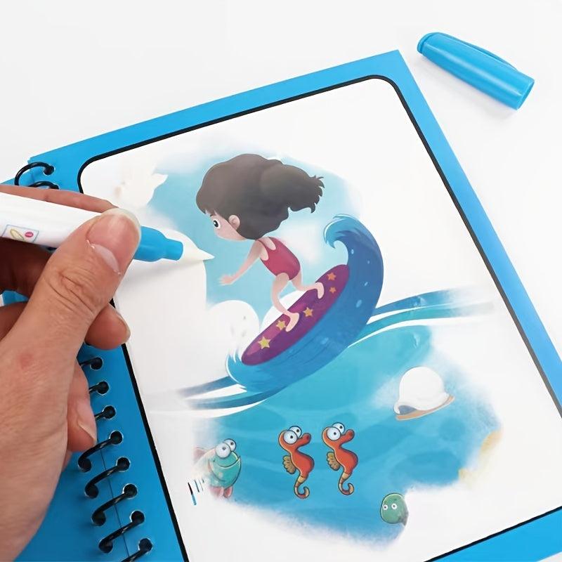 4pcs Magic Painting Books & Pen Set for Kids Reusable Drawing Book